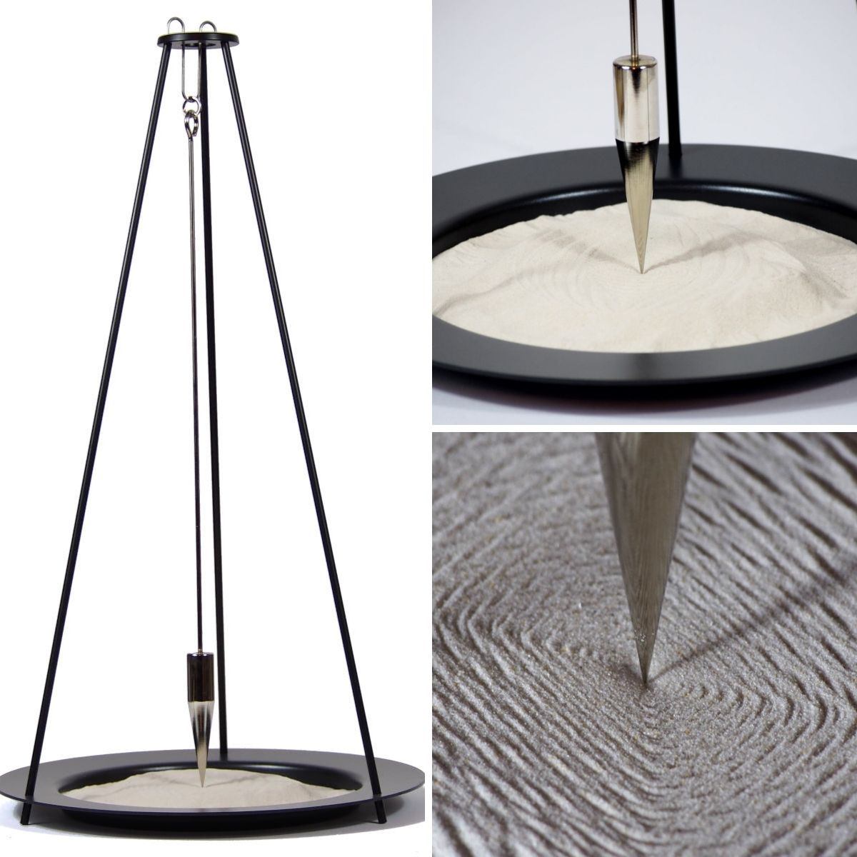 Large Sand Pendulum with Wooden Base
