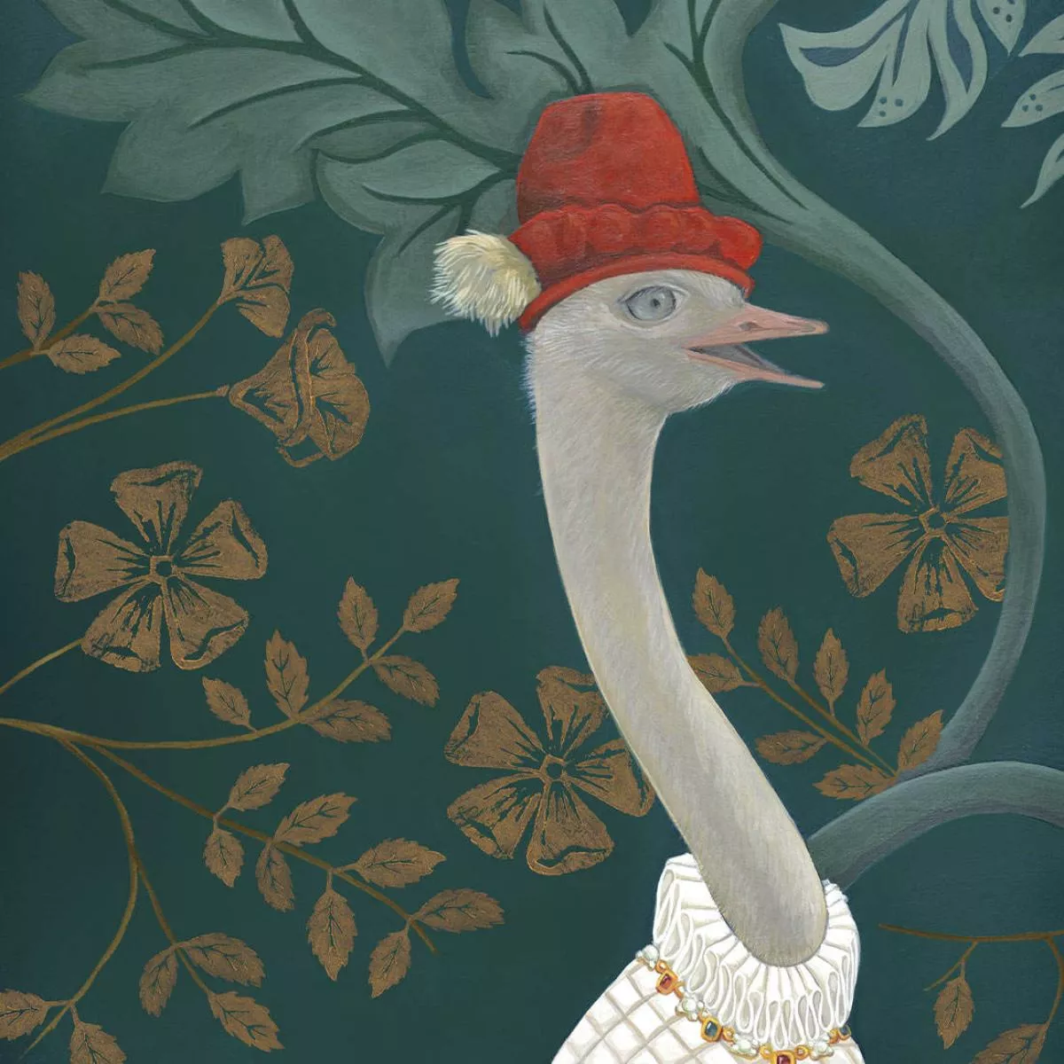 Wallpaper with Noble Ostrich Image