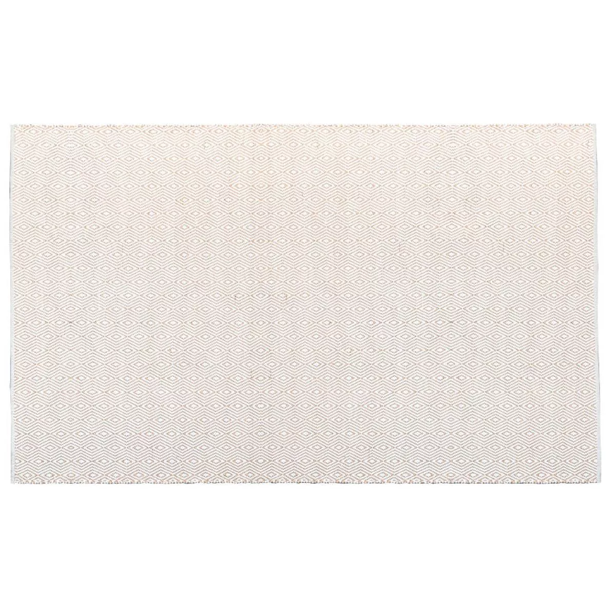 Die weiße Ausführung: Handgewebter Teppich "Argola Liso" aus Wolle und Kork