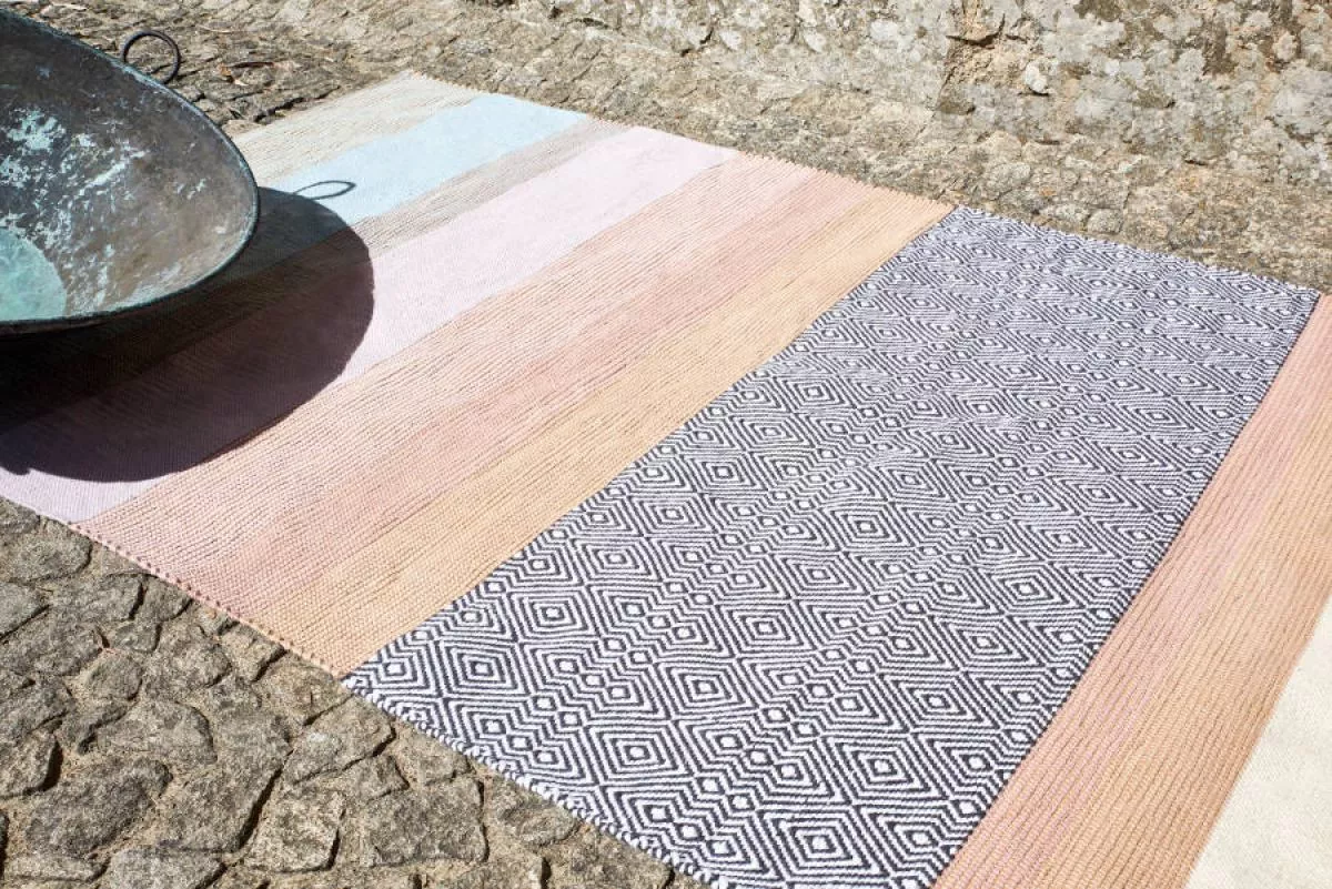 Handgewebter Teppich Cairo aus Kork und Wolle | Kunstbaron