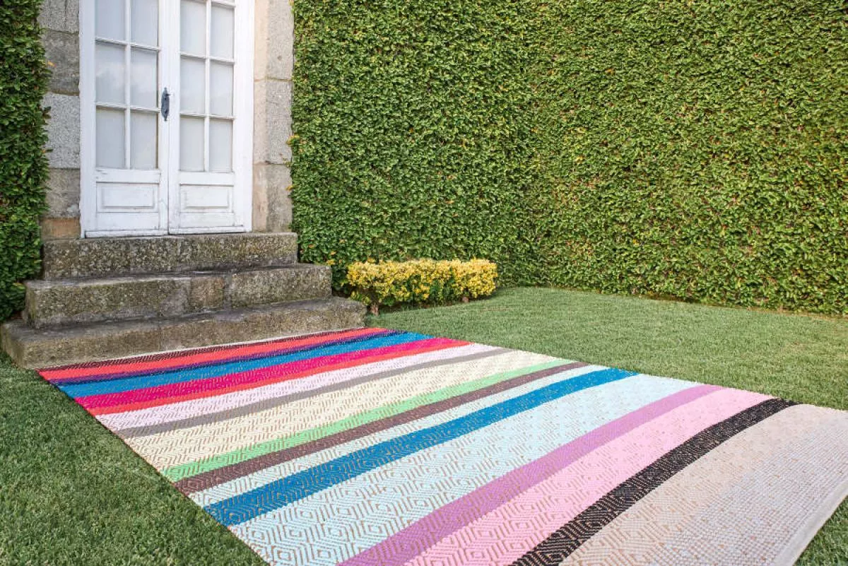 Handgewebter Teppich Merzouga aus Kork und Baumwoll-Jersey | Kunstbaron