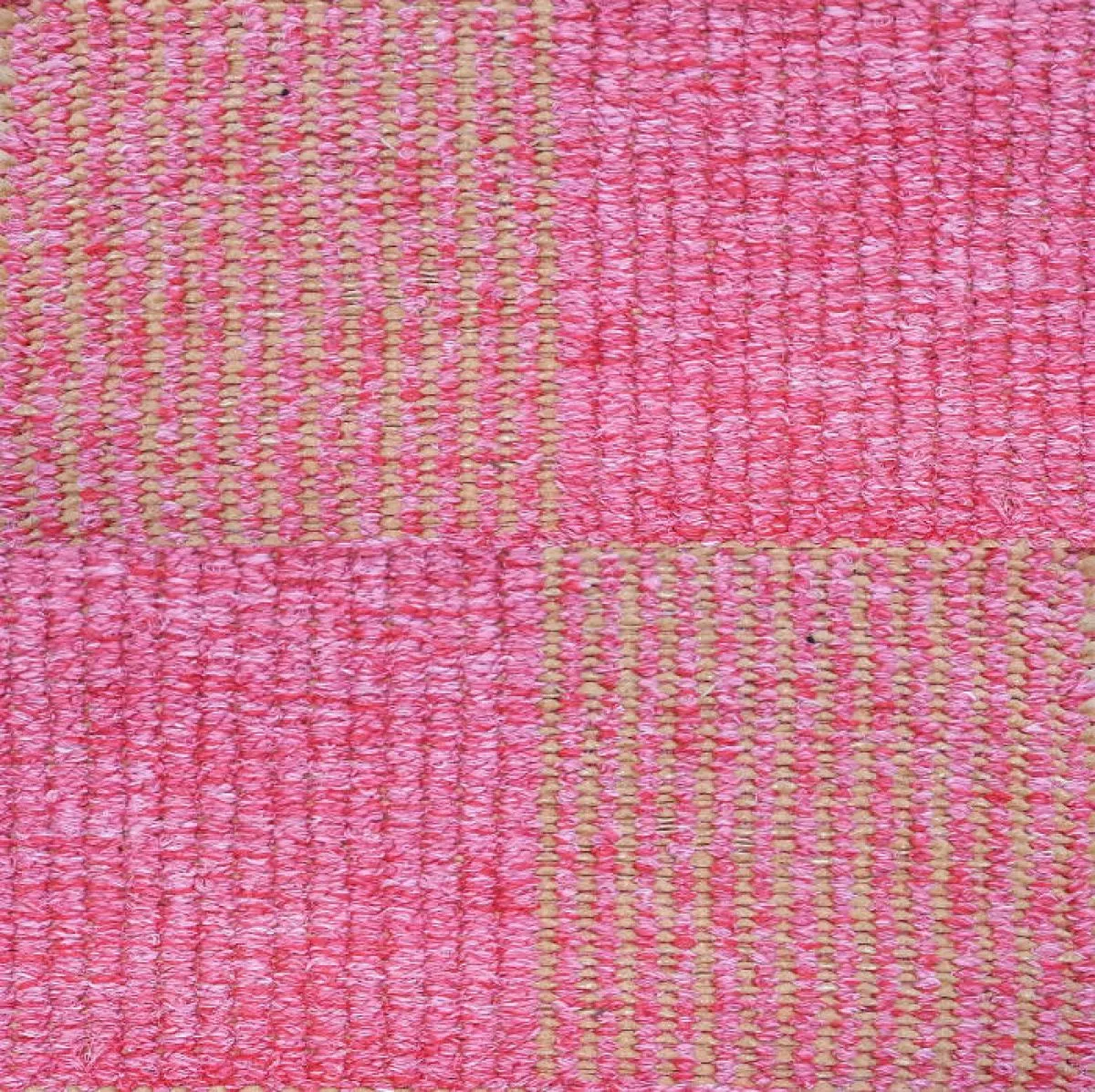Rosa Ausführung: Handgewebter Teppich Square aus Kork, Baumwolle und Wolle | Kunstbaron