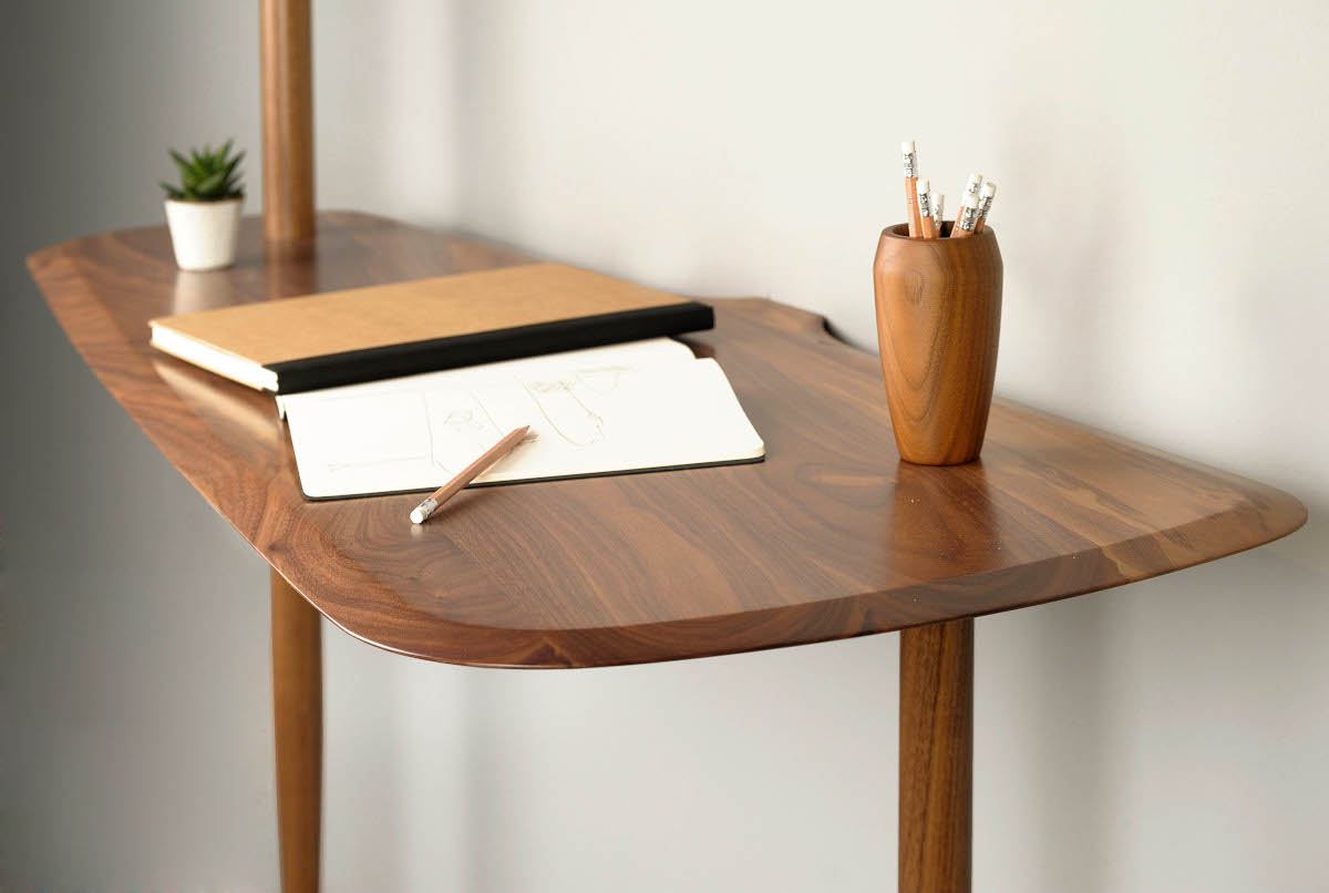 Design Desk / Wall Shelf / Console with Real Wood Veneer