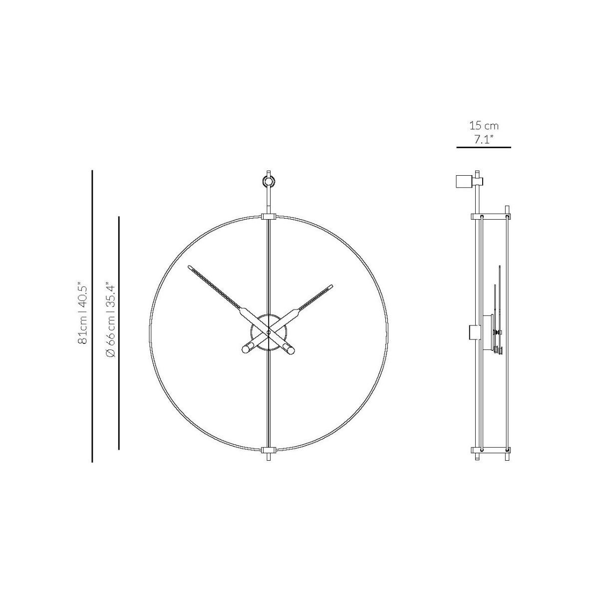 Iconic Double Ring Design Wall Clock "Mini Barcelona Premium" Ø 66 cm