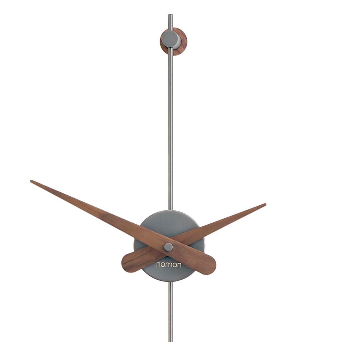 Suspended Design Wall Clock "Punto y coma" made of Steel / Brass / Walnut Ø 37 cm