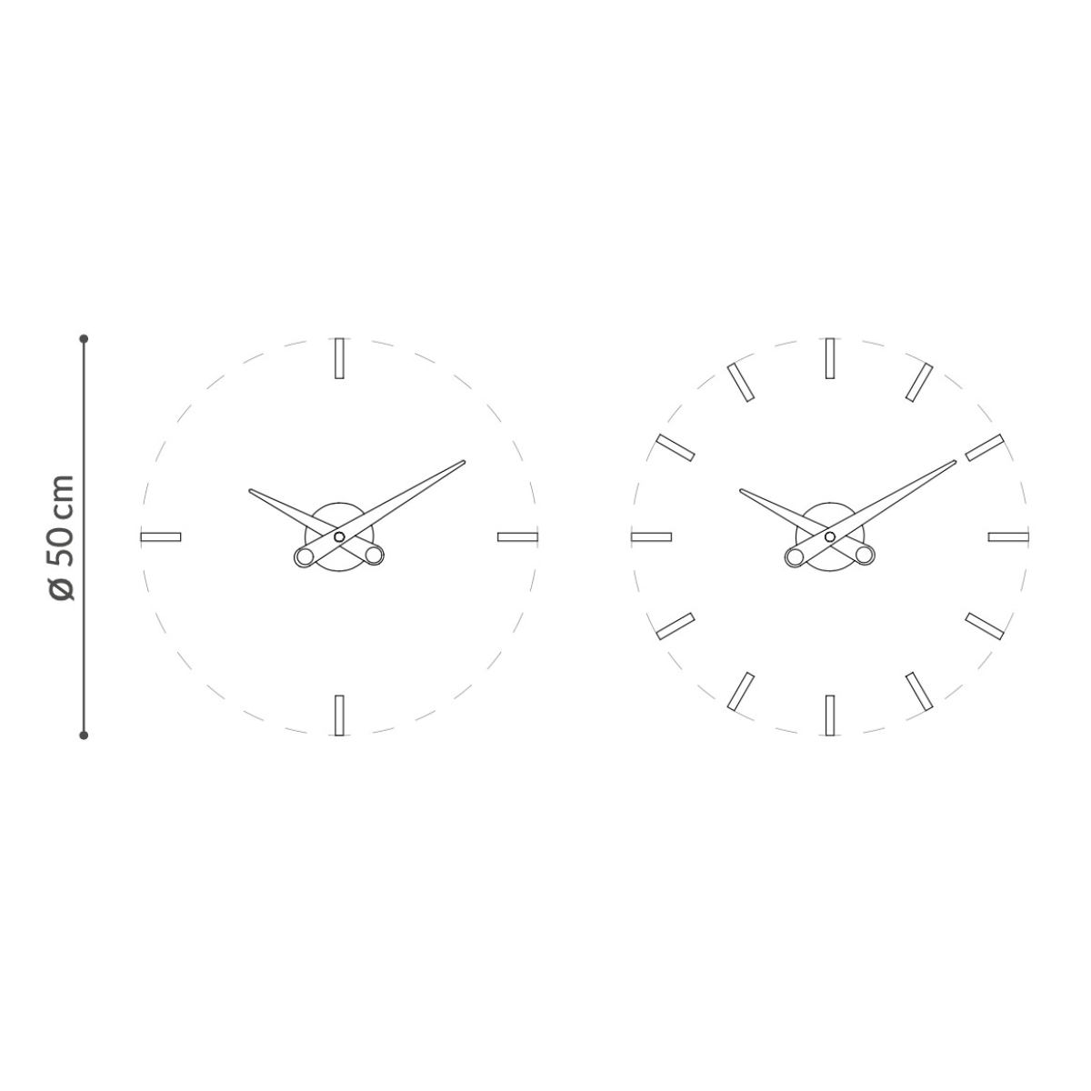 Moden Design Wall Clock "Puntos Suspensivos" made of Steel Ø 50 cm