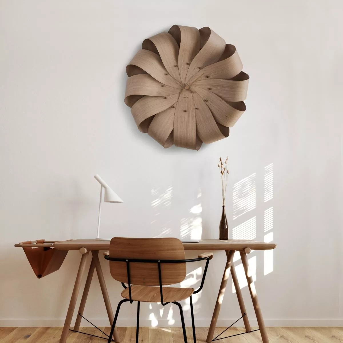 Beautiful Wall Clock "Brisa XL" made of Curved Wood Ø 75 cm